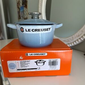 Le Creuset 0.9 L dutch oven with bear knob -  coastal blue